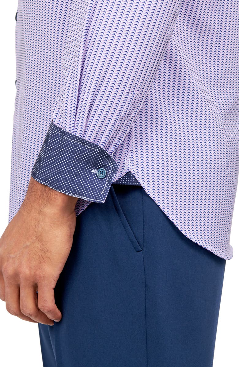W.R.K Zigzag Stripe Performance Dress Shirt, Alternate, color, Pink