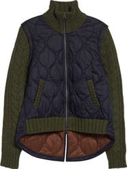 Veronica Beard Patra Quilted Mixed Media Wool Blend Jacket