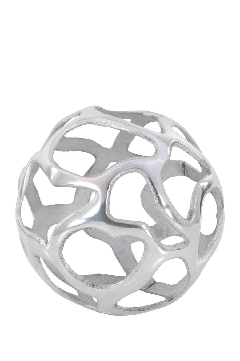 Silvertone Aluminum Contemporary Geometric Sculpture - Set of 3, Alternate, color, SILVER