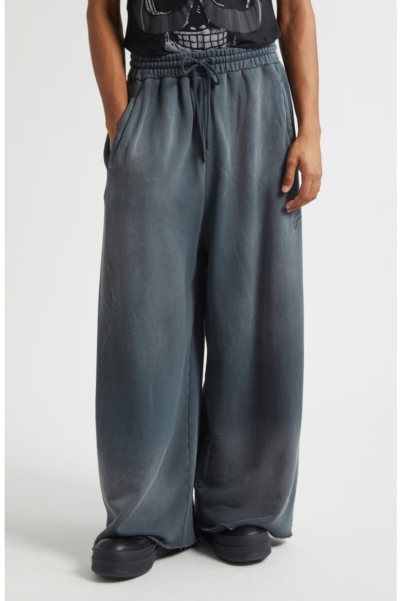Raw Cut Fleece Sweatpants, Main, color, BLACK SMOKE