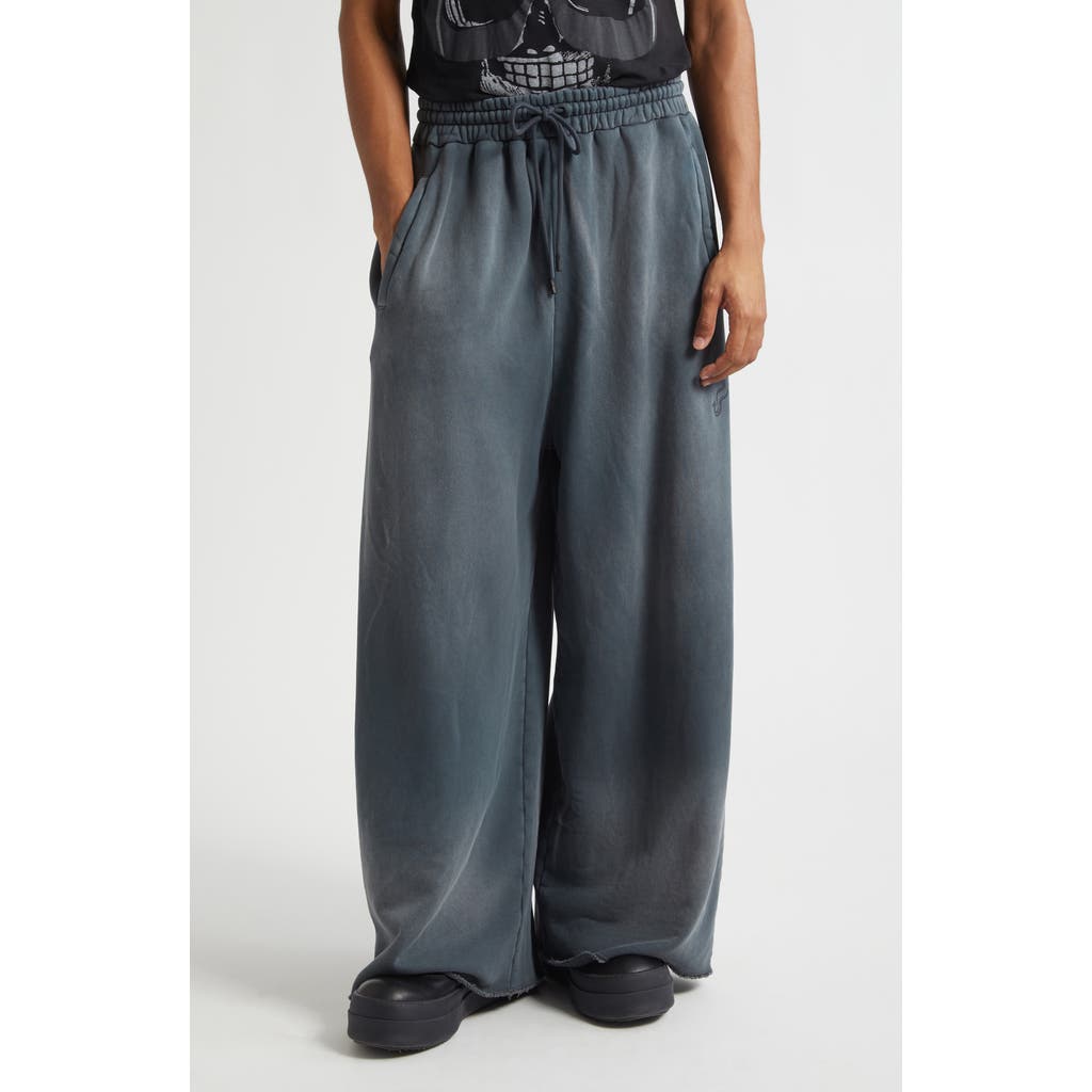 LU'U DAN Raw Cut Fleece Sweatpants in Black Smoke  product