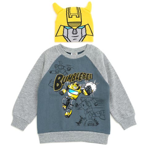 Bumblebee Fleece 2-Piece Sweatshirt and Hat Set