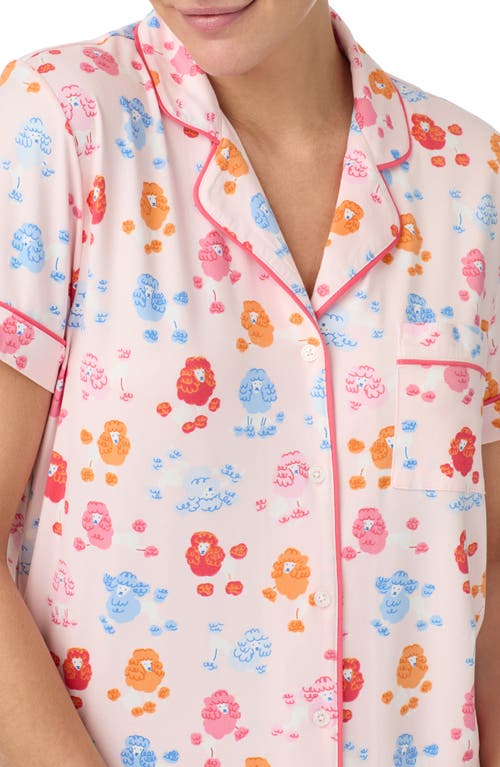 Kate Spade New York Print Crop Pajamas In Coral Mult