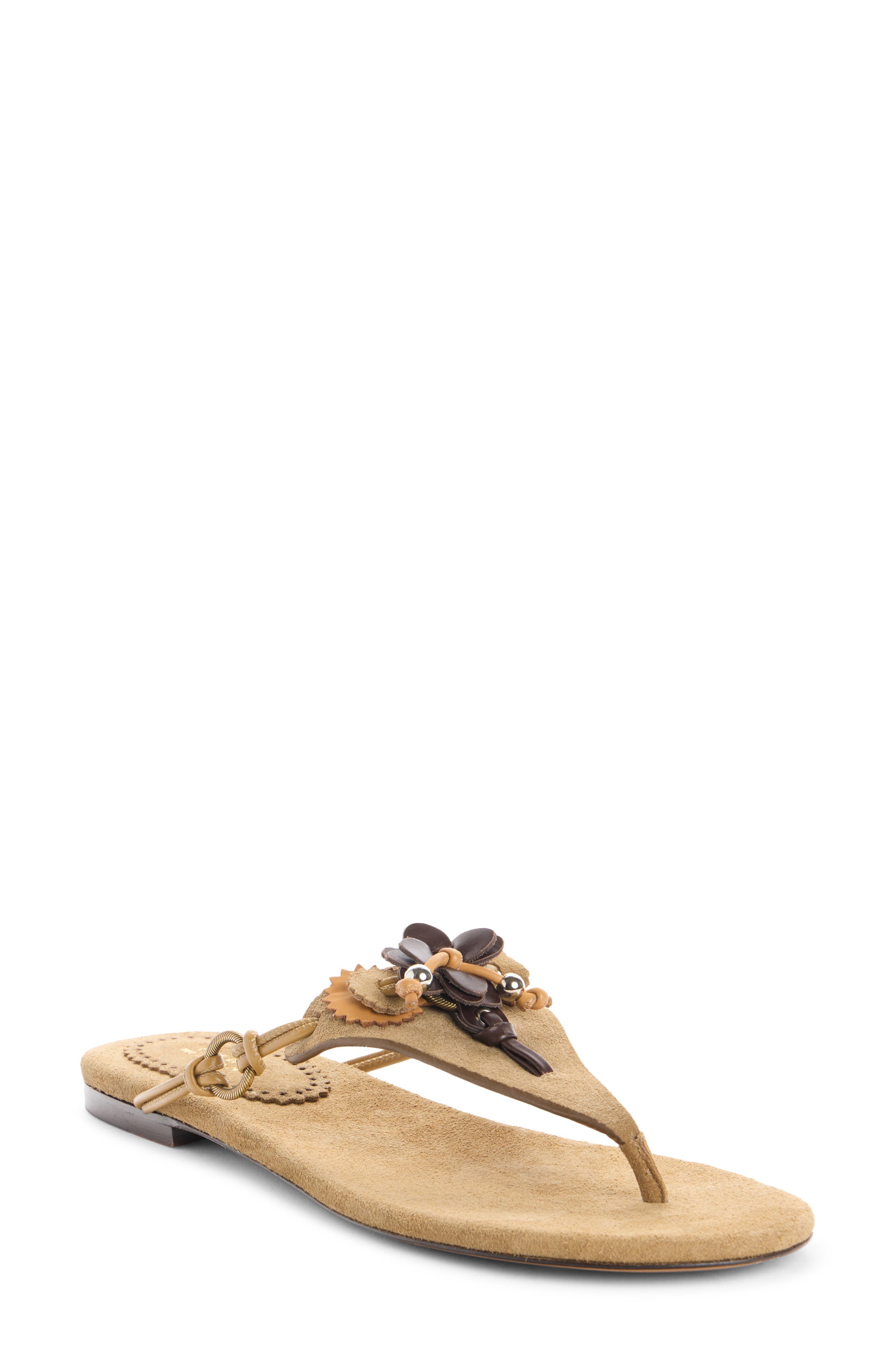 Isabel Marant Elato Embellished Flip Flop, Main, color, 50Ta Taupe