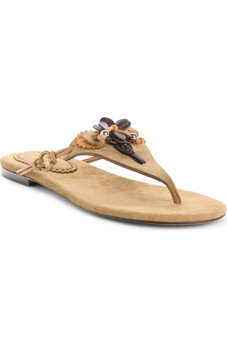 Isabel Marant Elato Embellished Flip Flop, Main, color, 50Ta Taupe