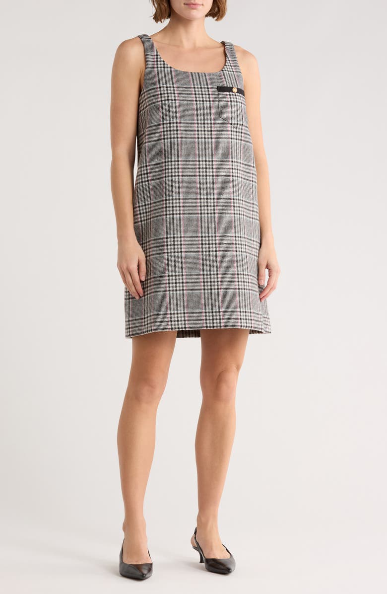 vineyard vines Glen Plaid Sleeveless Wool Blend Jumper, Main, color, Glenn Plaid - Jet Black