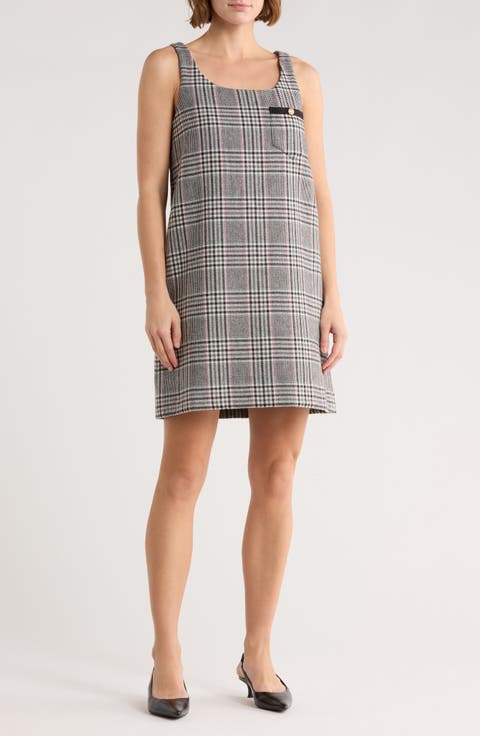 Glen Plaid Sleeveless Wool Blend Jumper