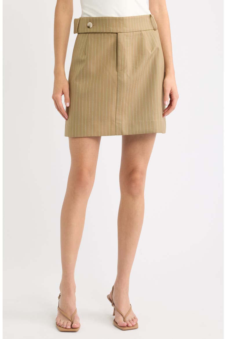 Pinstripe Miniskirt, Main, color, CAMEL