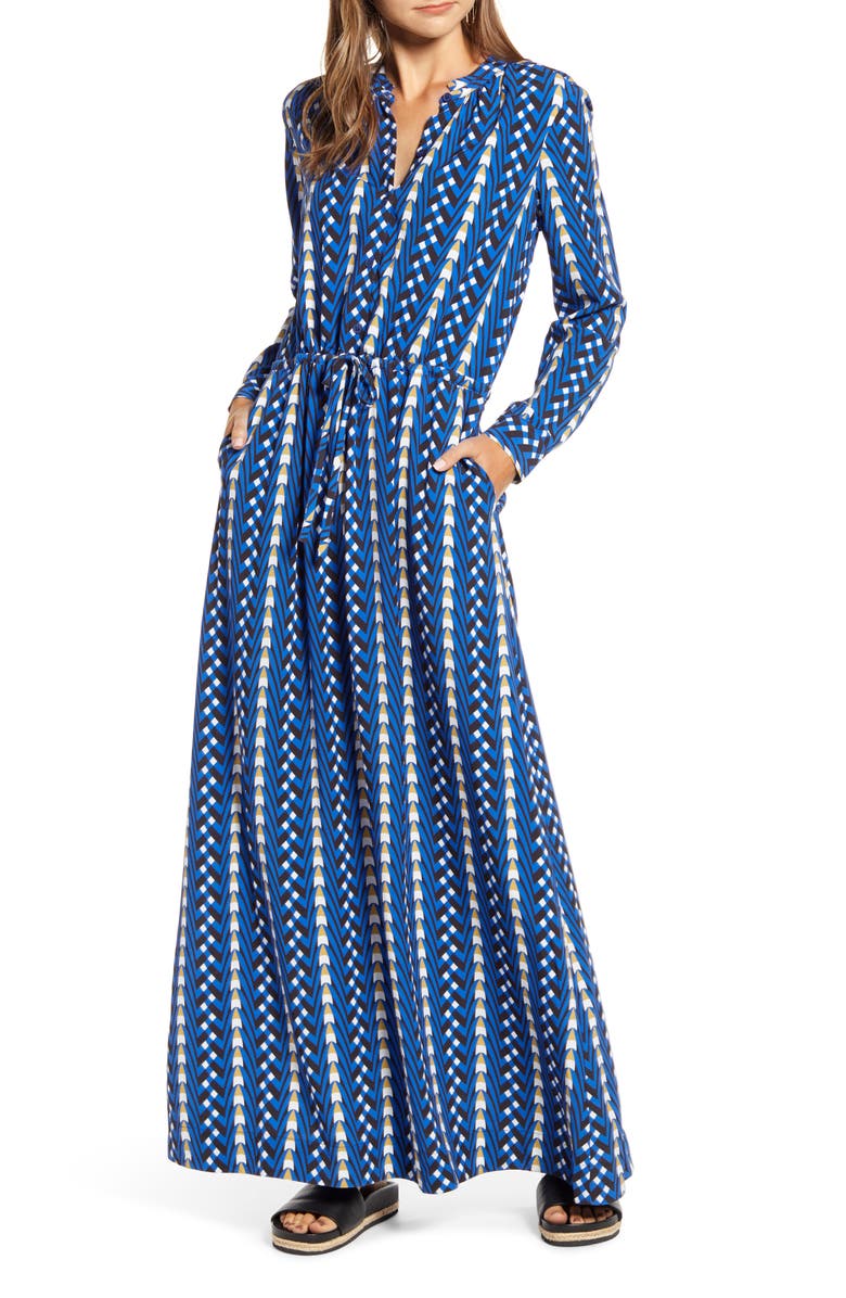 THE ODELLS Long Sleeve Button Maxi Dress, Main, color, 