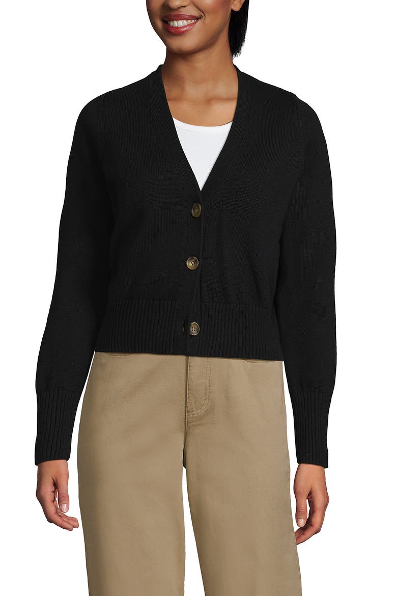 Drifter Vneck Dress Cardigan Sweater, Main, color, Black