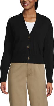 Lands' End Drifter Vneck Dress Cardigan Sweater