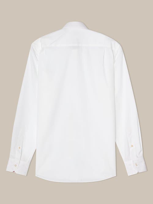 Robert Talbott Reynolds Twill Contemporary Fit Shirt In White/strawberry