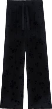 Zadig & Voltaire Poma Floral Satin Drawstring Waist Pants