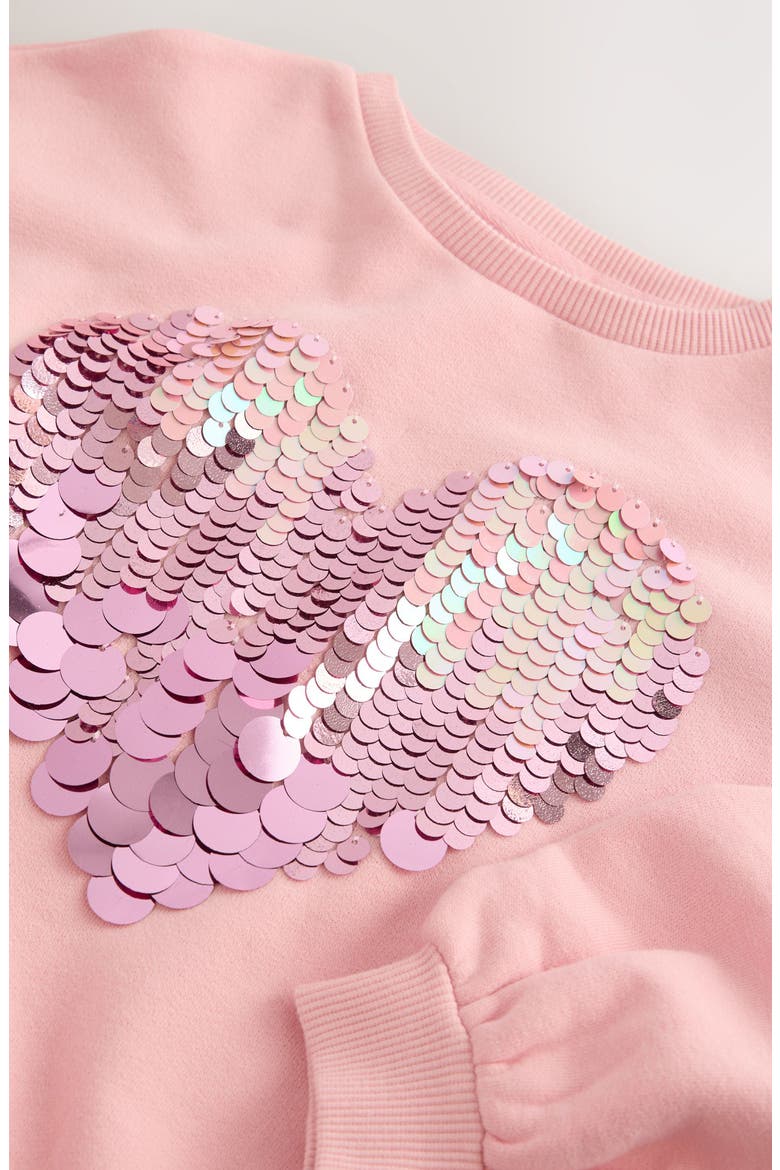 Kids' Heart Sequin Embellished Graphic Sweatshirt, Alternate, color, PINK
