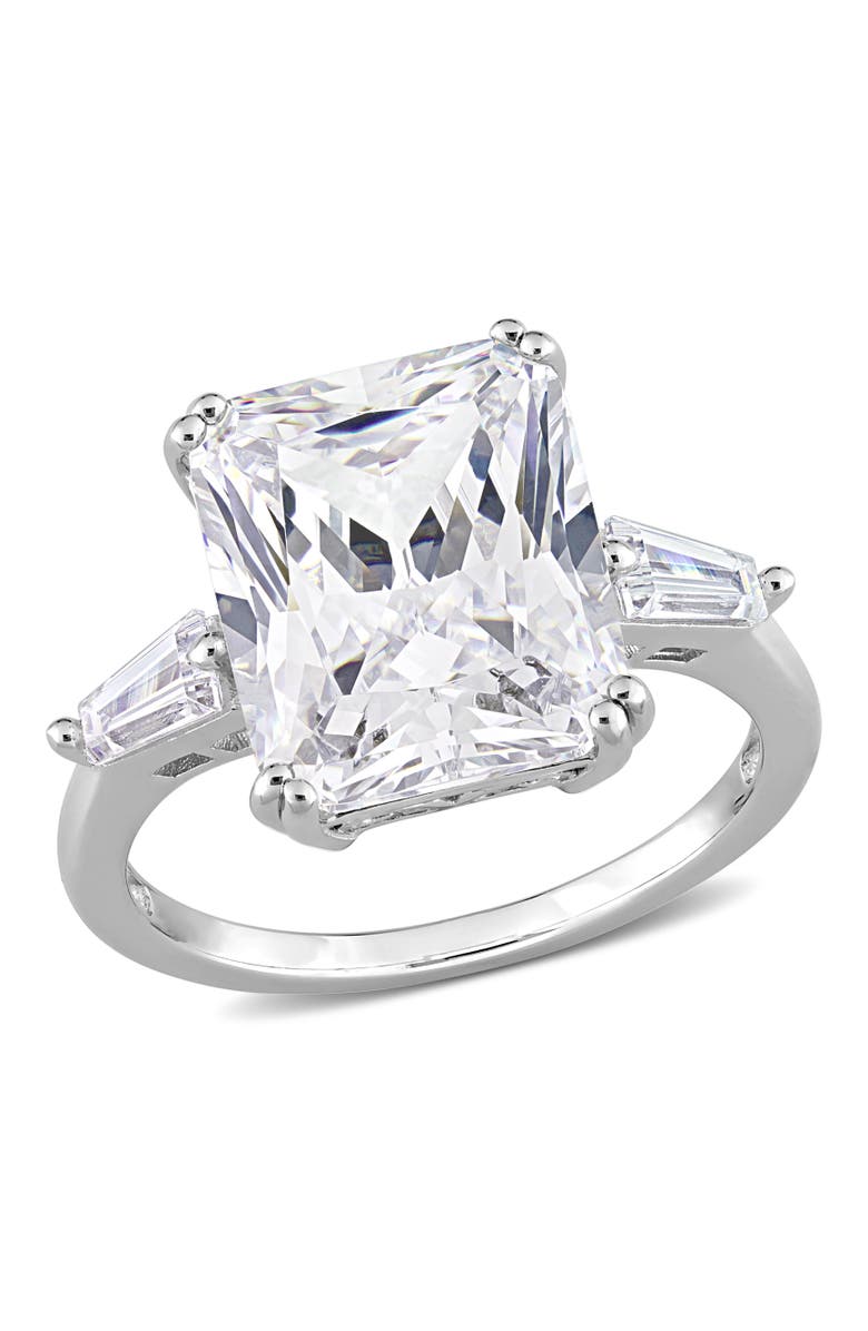 Julianna B. Cubic Zirconia 3-Stone Ring, Main, color, Sterling Silver