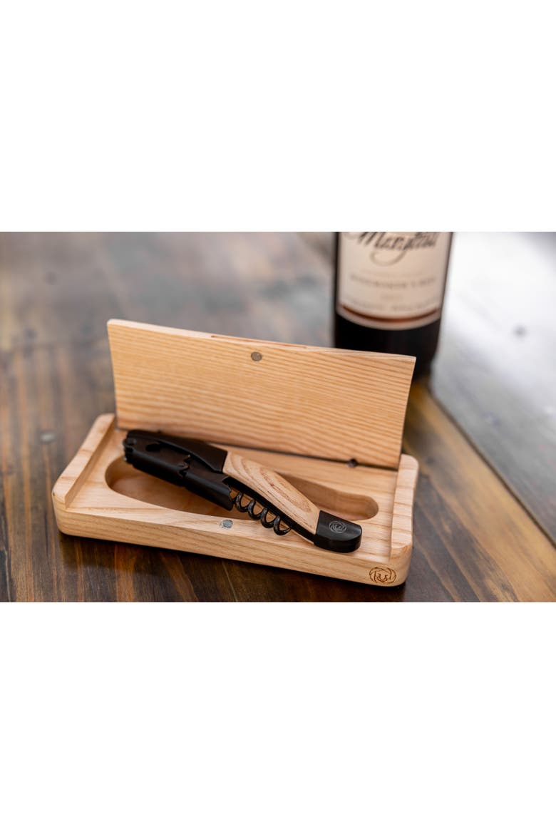 Barolo Waiter-style Corkscrew in Ashwood Box, Alternate, color, Ash Wood