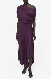 Asymmetric One-Shoulder Midi Dress