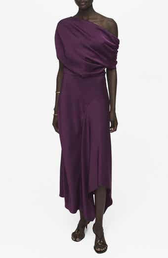 Asymmetric One-Shoulder Midi Dress