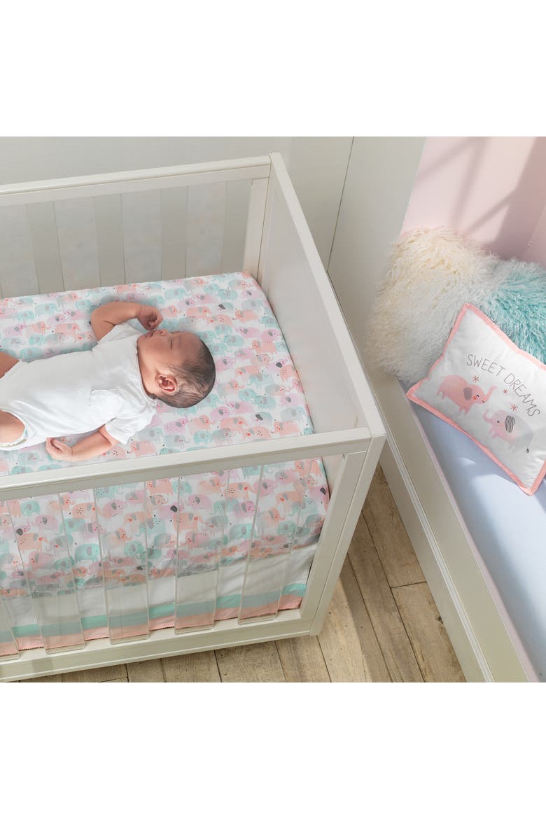 Watercolor Pastel Rainbow 5-Piece Baby Crib Bedding Set, Alternate, color, Multicolor