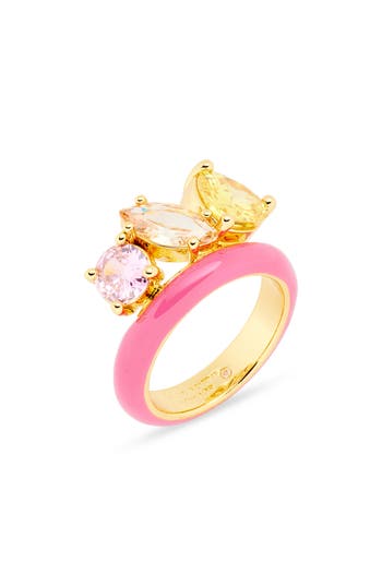 KURT GEIGER KURT GEIGER LONDON CRYSTAL & ENAMEL RING 