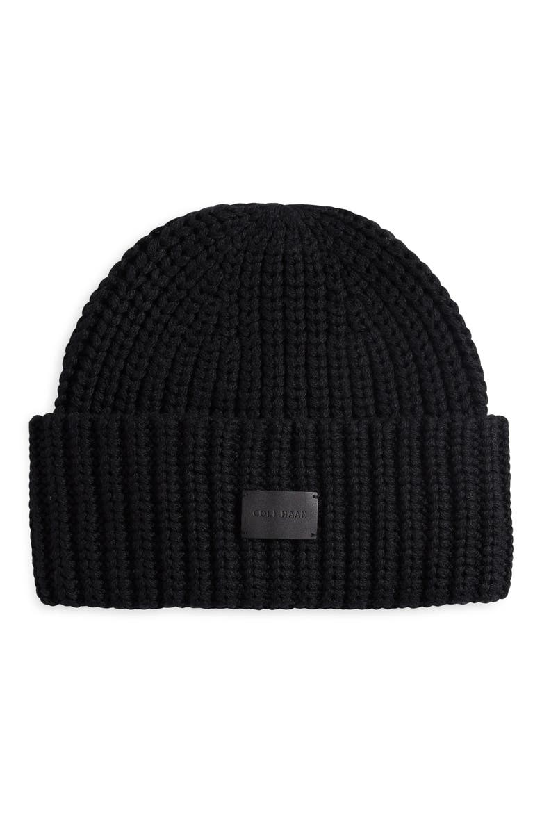 Chunky Stitch Knit Beanie, Main, color, CAVIAR