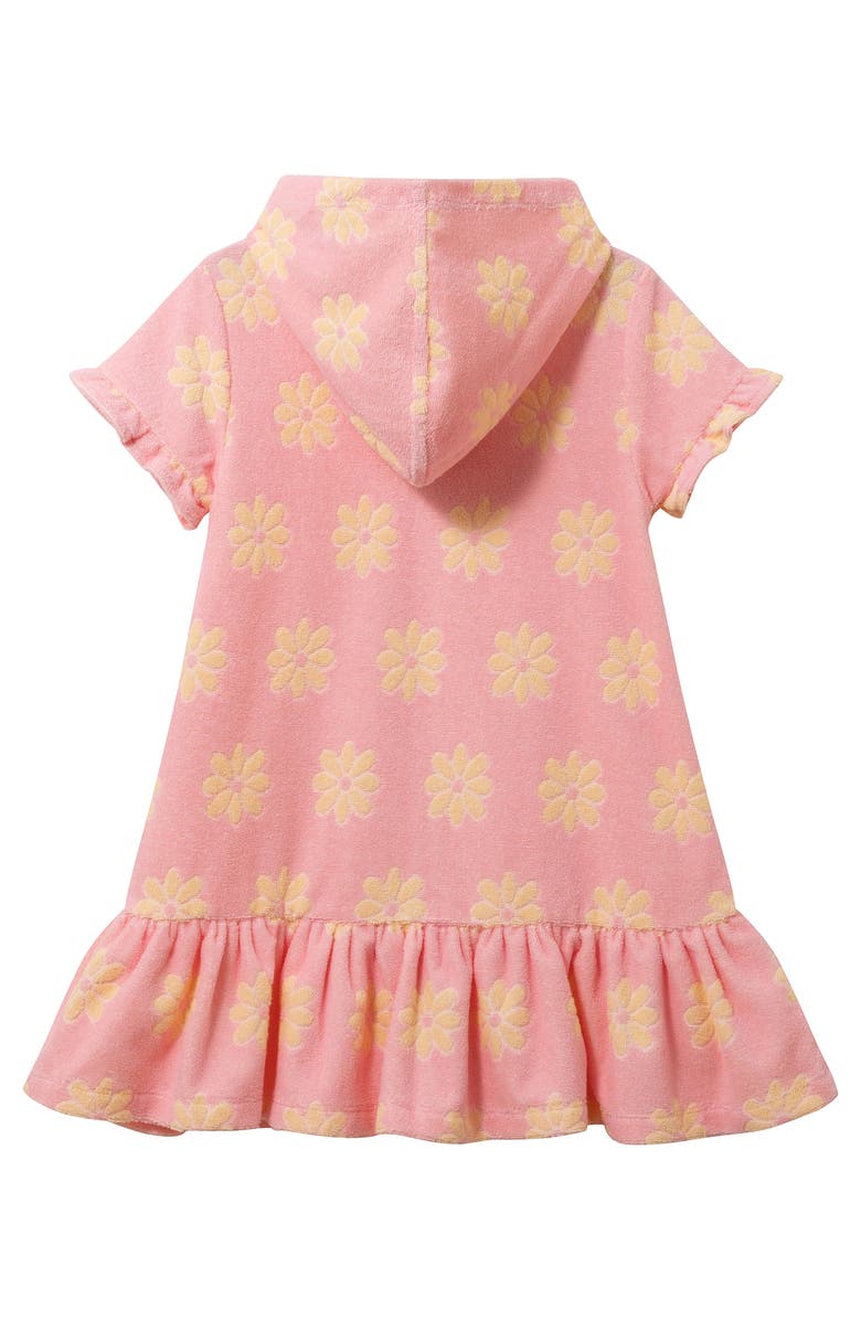 Andy & Evan Kids' Hooded Jacquard Cotton Blend Terry Cover-Up Dress, Alternate, color, Pink