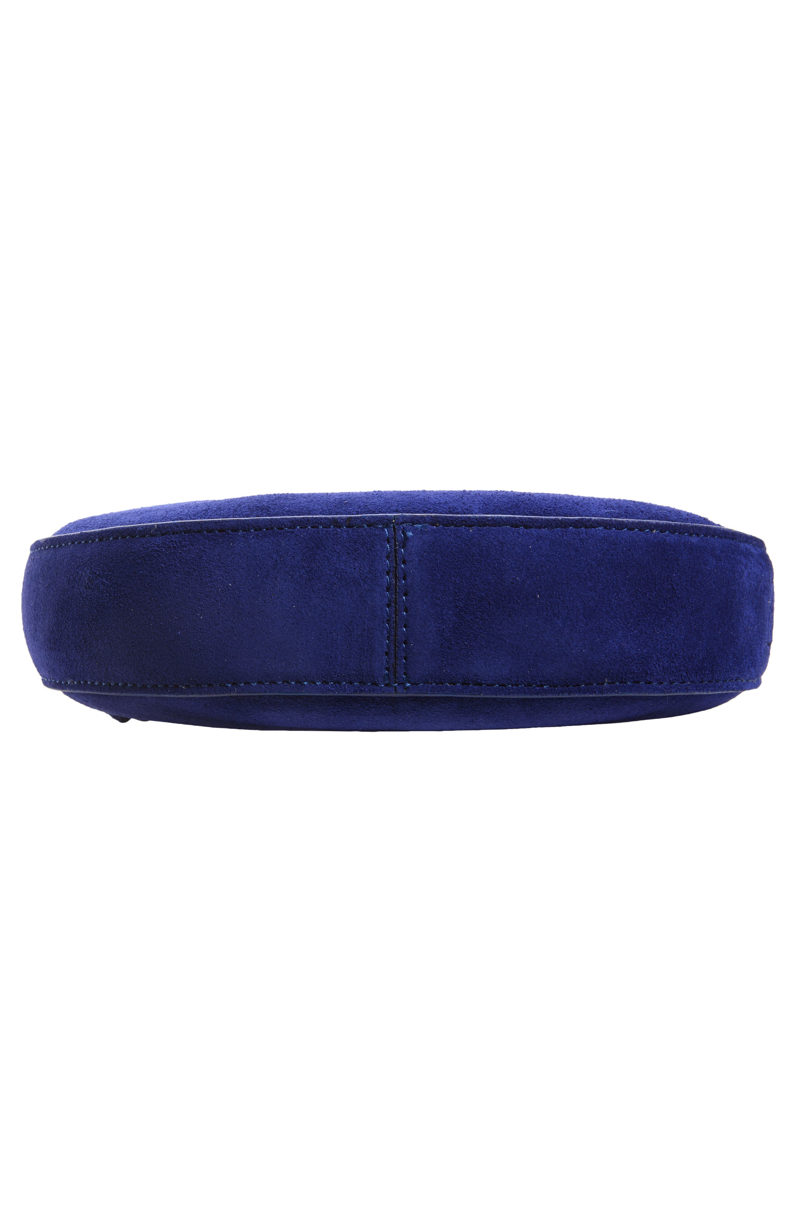 Mini Rosetta Leather Shoulder Bag, Alternate, color, COBALT SUEDE