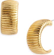 Karine Sultan Snakeskin Textured Hoop Earrings