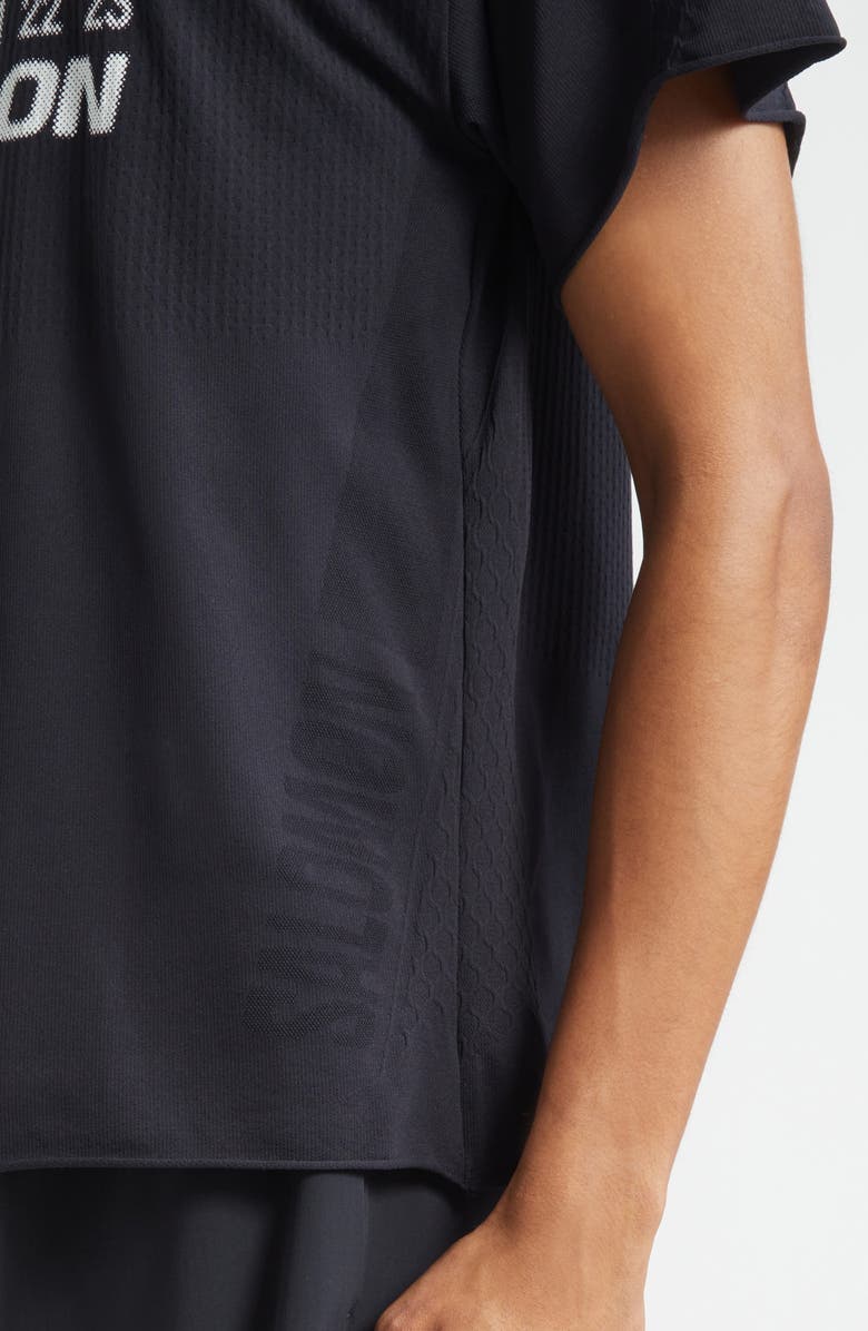 MM6 Maison Margiela x Salomon Numeric Logo Performance T-Shirt, Alternate, color, Deep Black