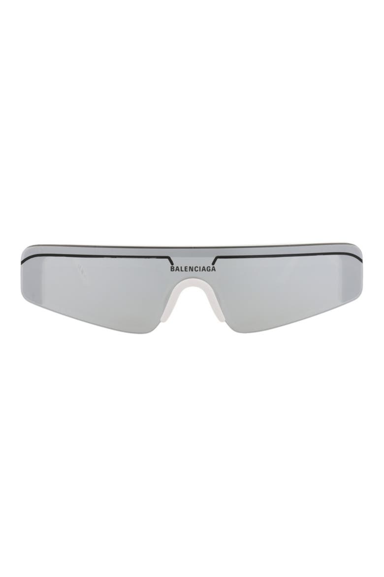 99mm Shield Sunglasses, Main, color, WHITE WHITE SILVER