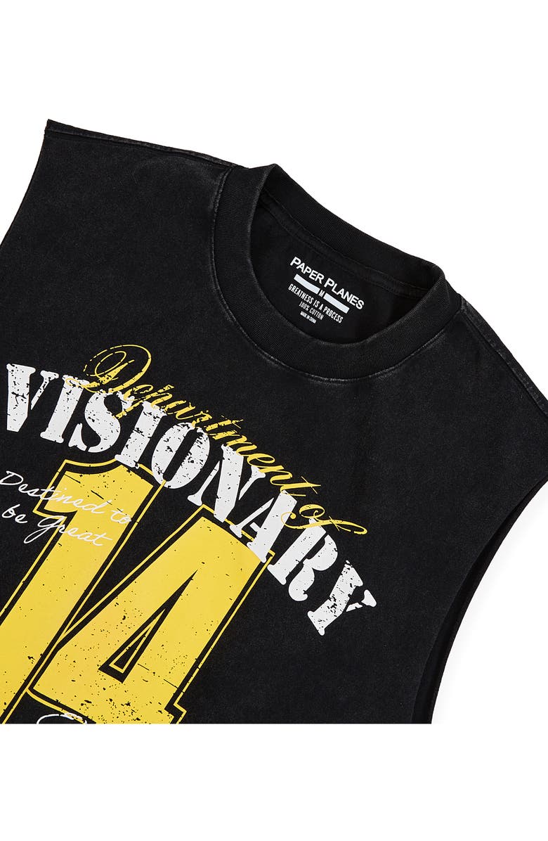 PAPER PLANES Sleeveless Graphic T-Shirt, Alternate, color, Washed Black