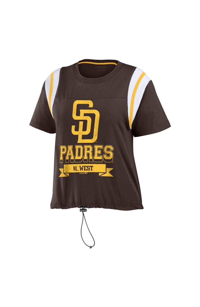 WEAR by Erin Andrews Women's WEAR by Erin Andrews Brown San Diego Padres Cinched Colorblock T-Shirt, Alternate, color, Brown