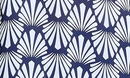 Jones New York Print Side Button Detail Crepe Top In Blue