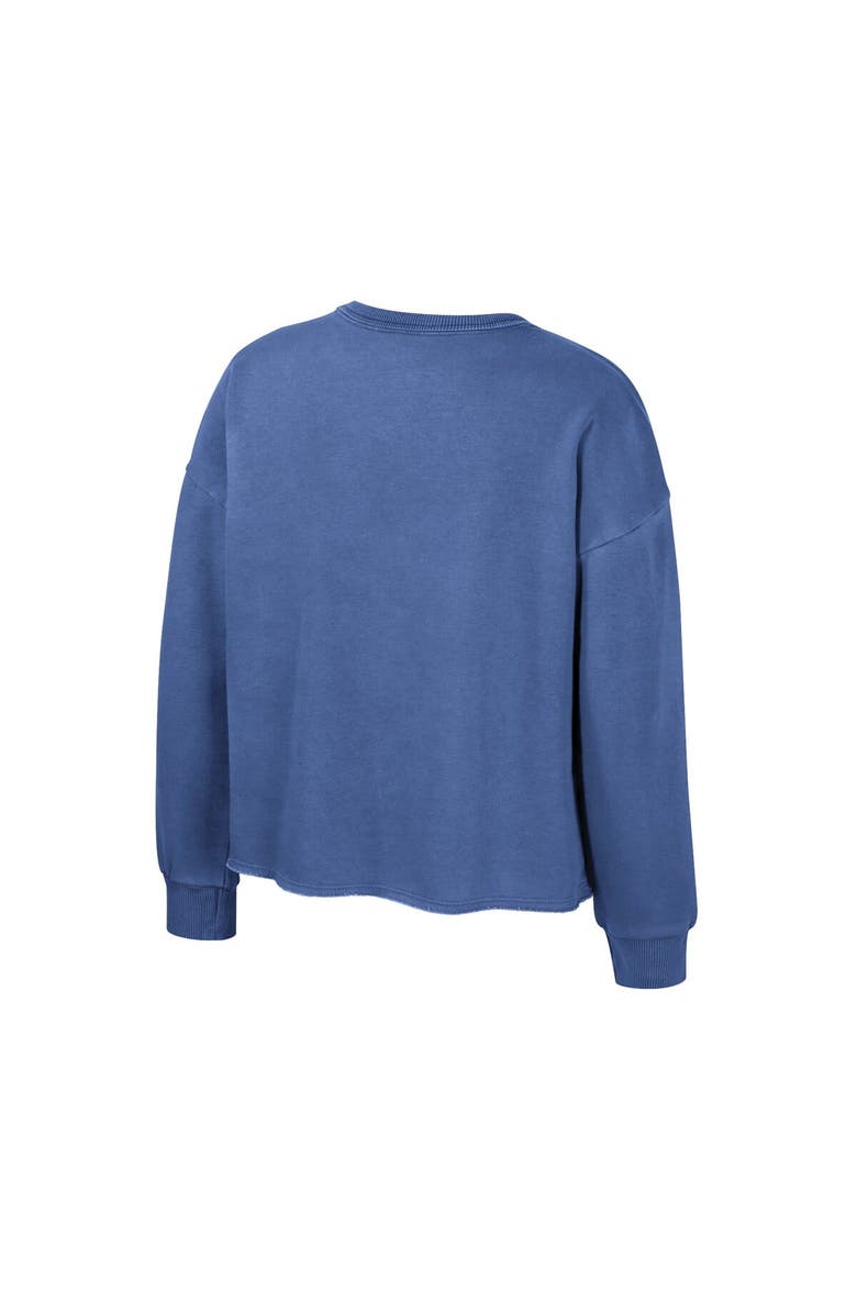 COLOSSEUM Girls Youth Colosseum Royal Duke Blue Devils Audrey Washed Fleece Pullover Crewneck Sweatshirt, Alternate, color, 