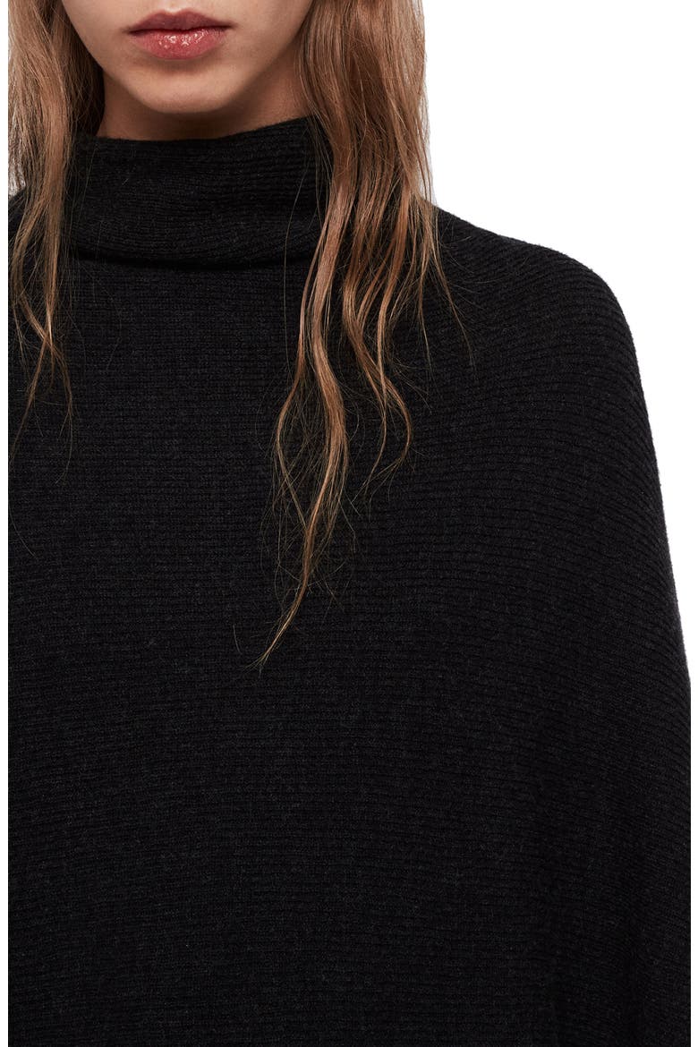 Ridley Funnel Neck Wool & Cashmere Sweater, Alternate, color, CINDER BLACK MARL