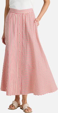 Brave+True Lucy Mixed Stripe Maxi Skirt