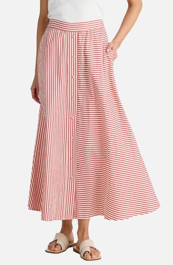 Brave + True Brave+true Lucy Mixed Stripe Maxi Skirt In Red
