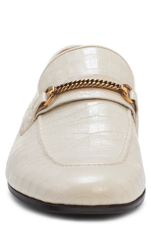 Tom Ford Gigi Chain Croc Embossed Loafer In Cream