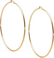 BY ADINA EDEN Solid Thin Tube Hoop Earring 14K