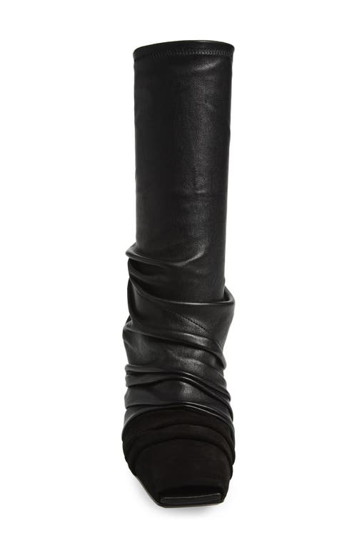 Rick Owens Cantilever Mixed Media Boot In Black