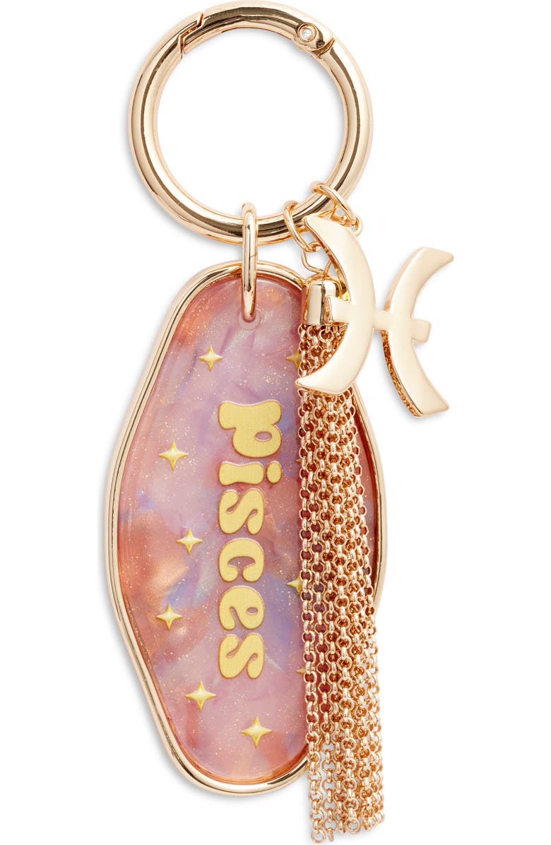 Chelsea28 Horoscope Bag Charm, Main, color, Pisces- Gold Multi