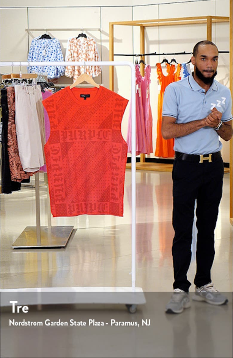 Textured Jersey Sleeveless Muscle Tee, sales video thumbnail