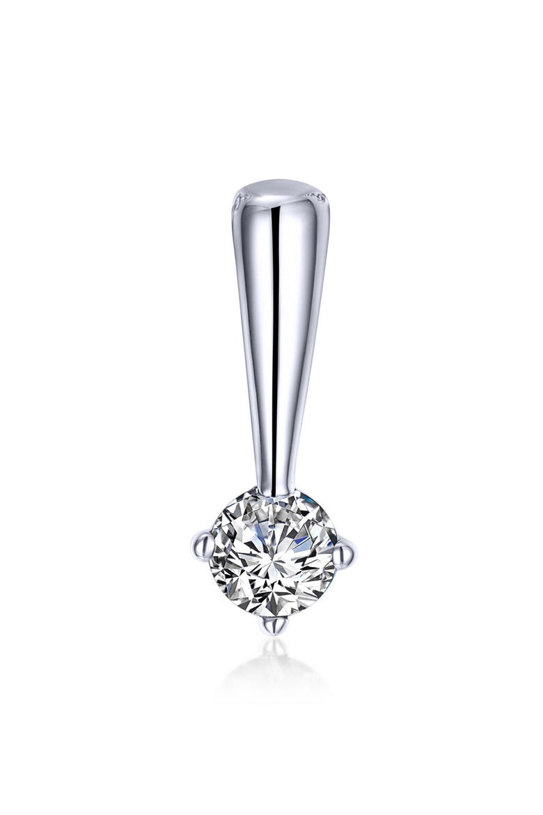 Simulated Birthstone Pendant, Main, color, SILVER/ WHITE APR