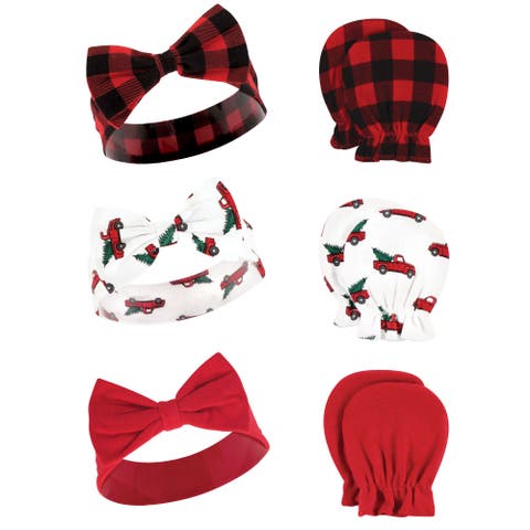 Cotton Headband and Scratch Mitten Set