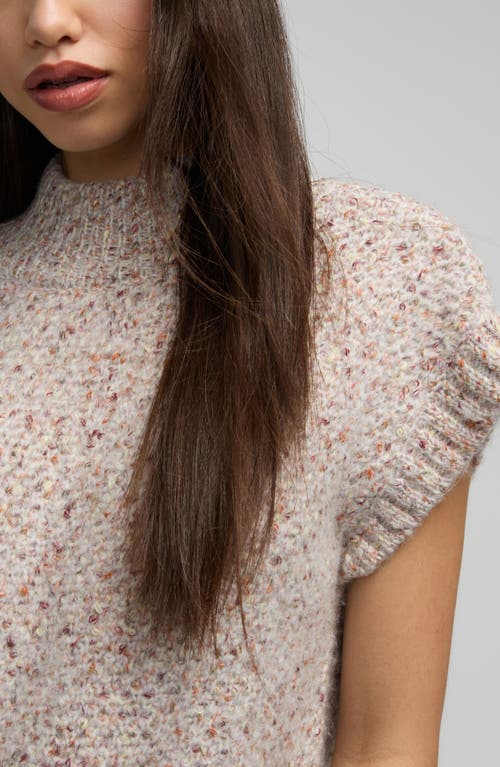 Nvlt Marled Mock Neck Cap Sleeve Sweater In Multi