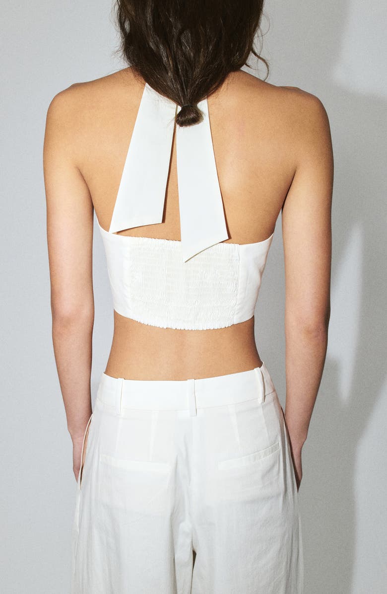 MANGO Featuring Hailey Bieber Kasha Sleeveless Crop Top, Alternate, color, 