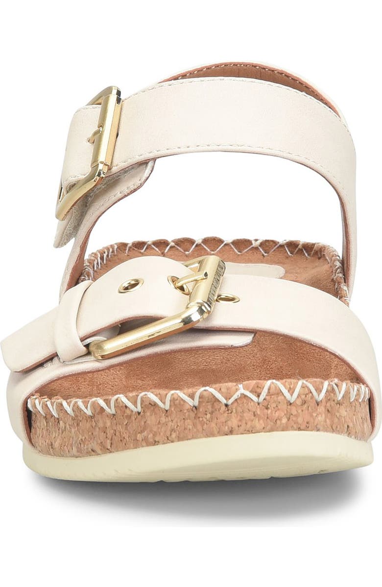 EUROSOFT Cork Wedge Sandal, Alternate, color, Bone