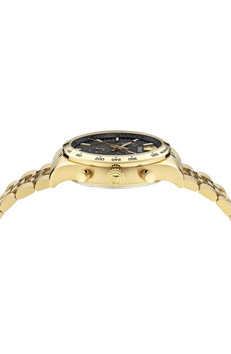 Versace Hellenyium Bracelet Chronograph Watch, 40mm, Alternate, color, Gold