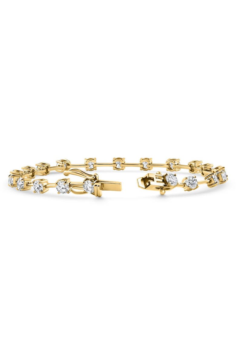 5Ct Spaced Diamond Tennis Bracelet 14k Gold Lab Grown 7", Alternate, color, 14k Yellow Gold