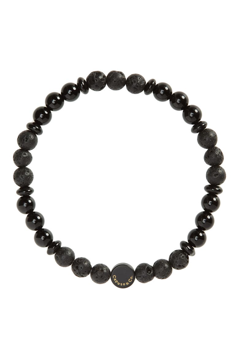 Men's Ubud Stretch Bracelet, Main, color, BLACK